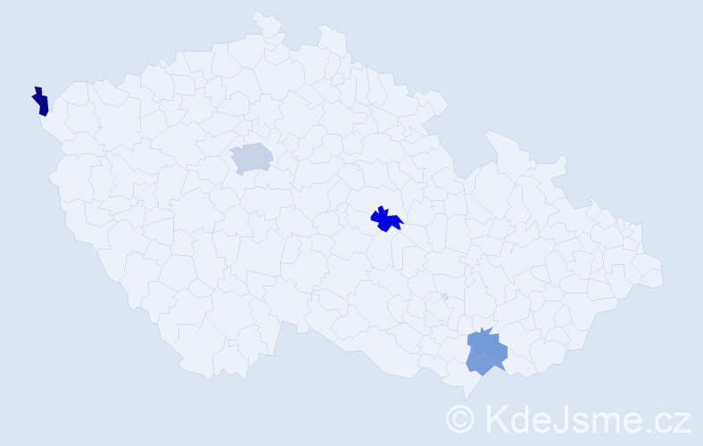 Příjmení: 'Goffová', počet výskytů 7 v celé ČR