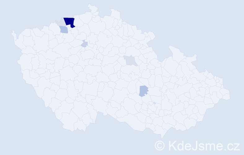 Příjmení: 'Fričl', počet výskytů 34 v celé ČR