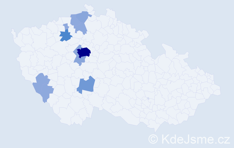 Příjmení: 'Tajtl', počet výskytů 25 v celé ČR