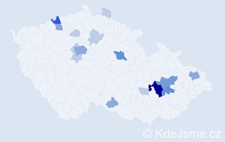 Příjmení: 'Francírek', počet výskytů 40 v celé ČR