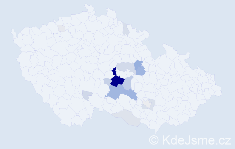Příjmení: 'Kutlvašr', počet výskytů 71 v celé ČR
