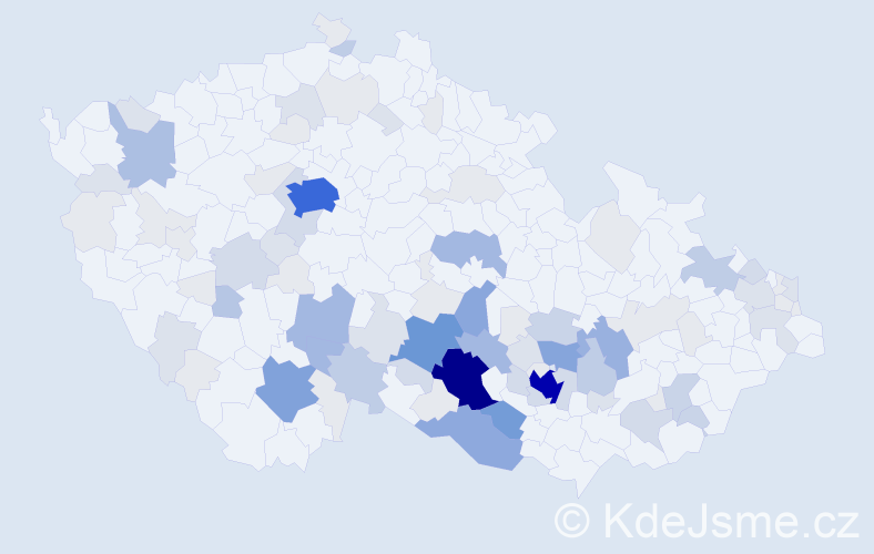 Příjmení: 'Toufarová', počet výskytů 363 v celé ČR