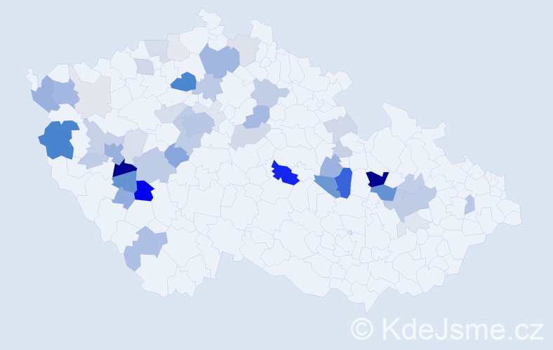 Příjmení: 'Pechrová', počet výskytů 163 v celé ČR