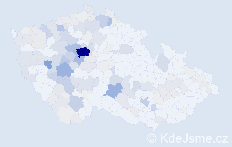 Příjmení: 'Vokurka', počet výskytů 610 v celé ČR