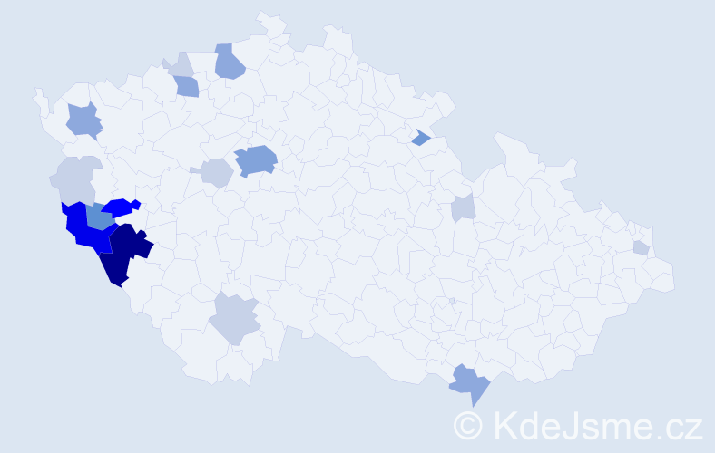 Příjmení: 'Macánová', počet výskytů 57 v celé ČR