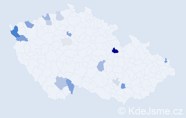 Příjmení: 'Ta', počet výskytů 26 v celé ČR