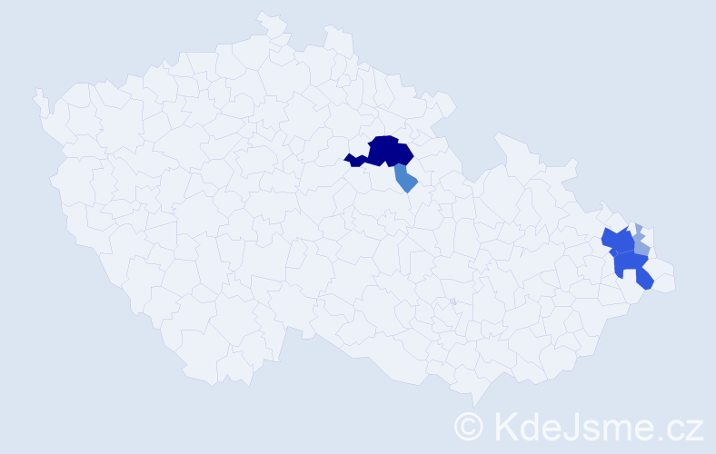 Příjmení: 'Gembal', počet výskytů 15 v celé ČR