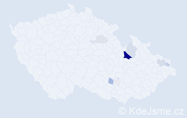 Příjmení: 'Blanka', počet výskytů 18 v celé ČR