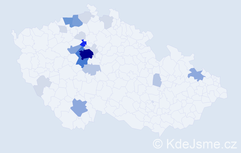 Příjmení: 'Humpl', počet výskytů 69 v celé ČR