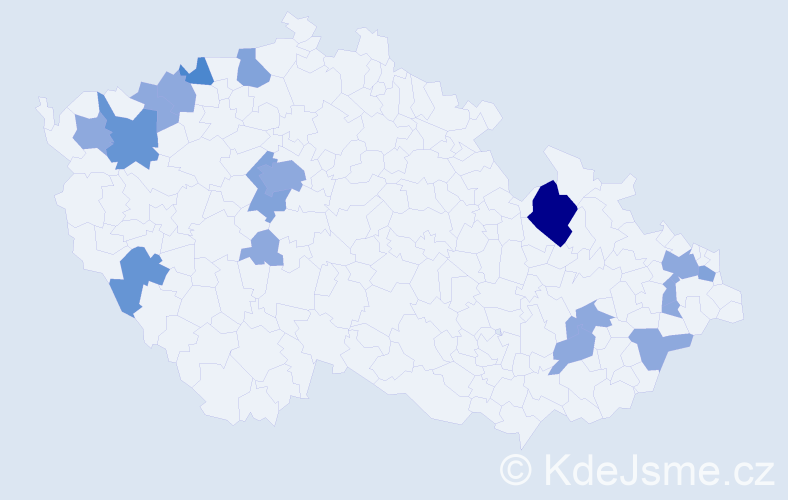 Příjmení: 'Sipos', počet výskytů 35 v celé ČR