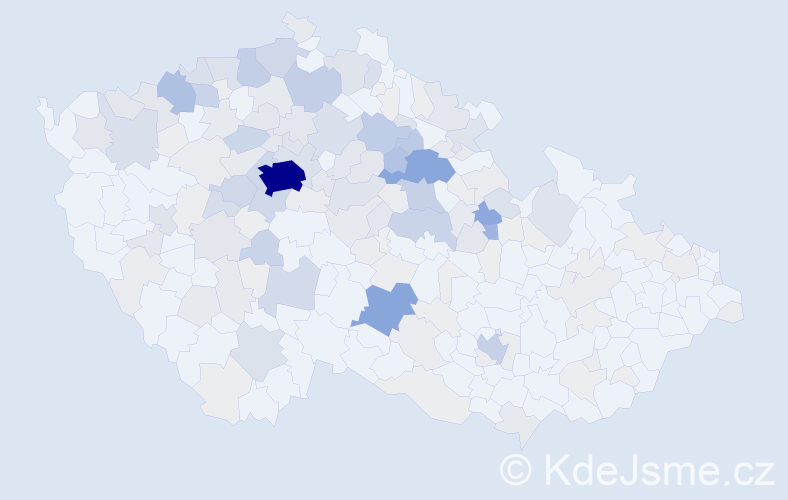 Příjmení: 'Kubišta', počet výskytů 724 v celé ČR