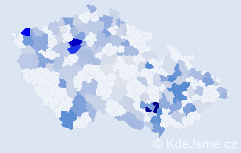 Příjmení: 'Krčková', počet výskytů 554 v celé ČR