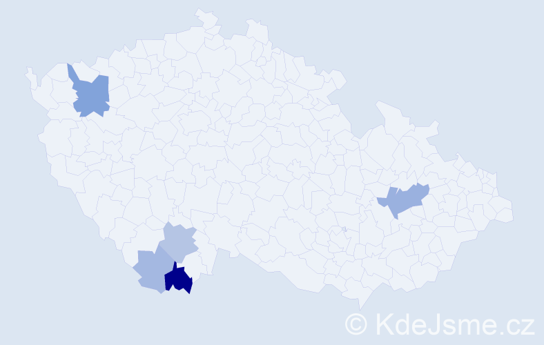 Příjmení: 'Geber', počet výskytů 12 v celé ČR