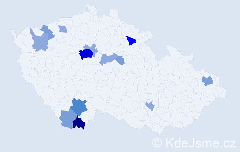 Příjmení: 'Tröster', počet výskytů 34 v celé ČR