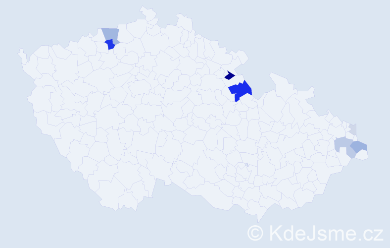 Příjmení: 'Krčmarik', počet výskytů 19 v celé ČR