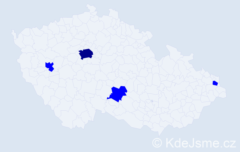 Příjmení: 'Purdeš', počet výskytů 5 v celé ČR