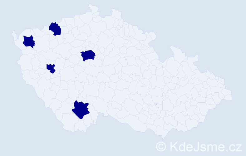Příjmení: 'Deisingerová', počet výskytů 5 v celé ČR