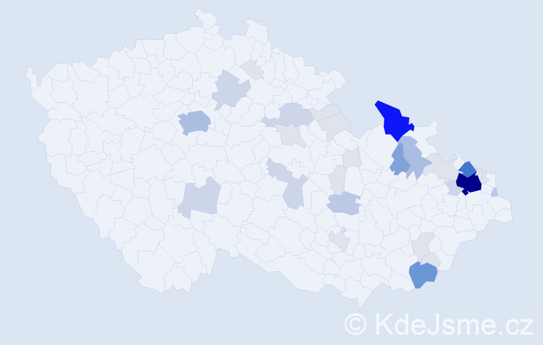 Příjmení: 'Kozubová', počet výskytů 119 v celé ČR