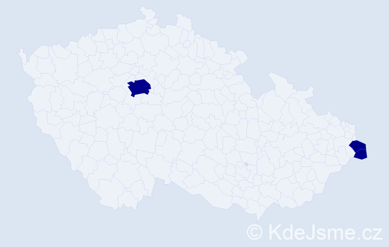 Příjmení: 'Pav', počet výskytů 6 v celé ČR