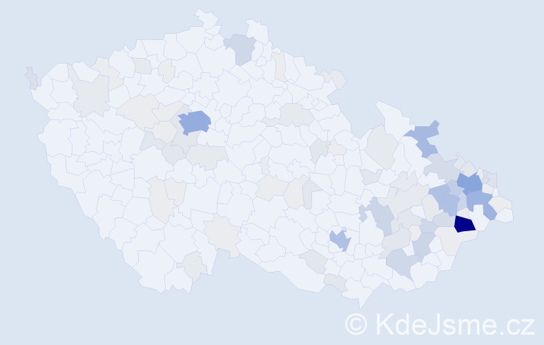 Příjmení: 'Vojkůvka', počet výskytů 382 v celé ČR
