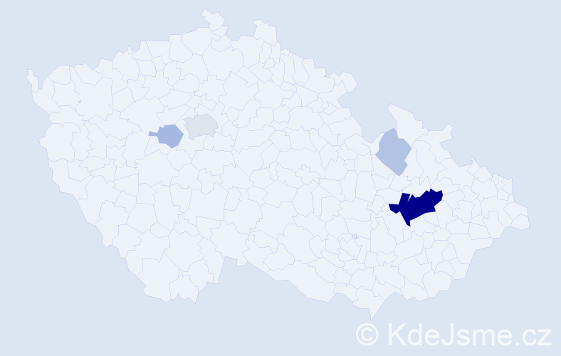 Příjmení: 'Dombiová', počet výskytů 18 v celé ČR