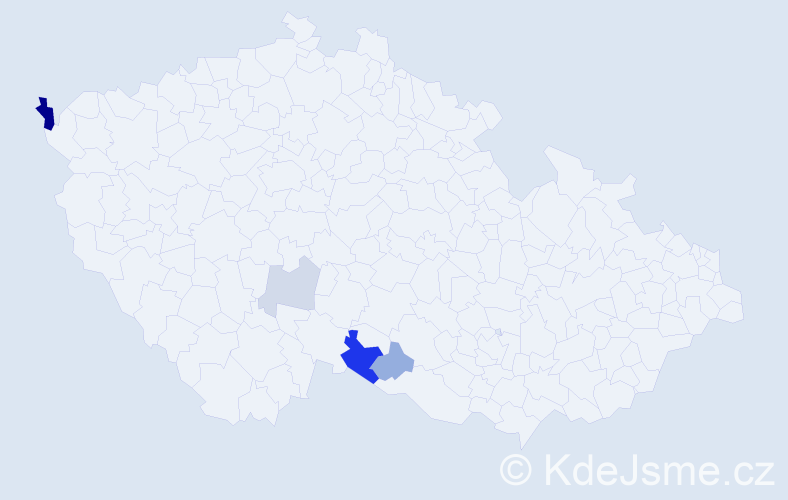 Příjmení: 'Thossová', počet výskytů 9 v celé ČR