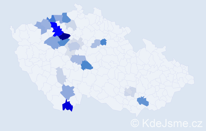 Příjmení: 'Vykouk', počet výskytů 112 v celé ČR