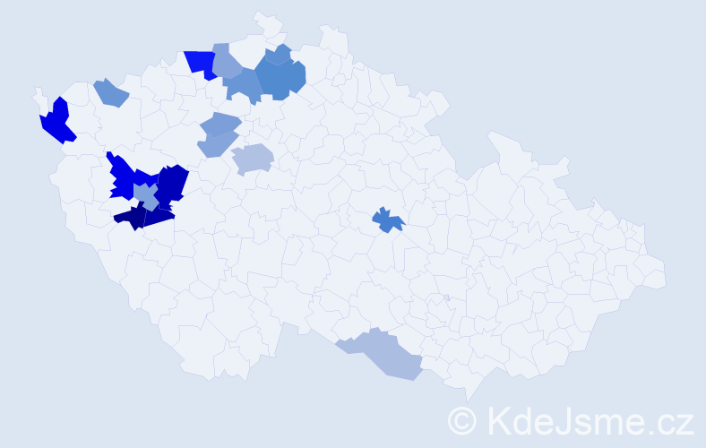 Příjmení: 'Dick', počet výskytů 46 v celé ČR