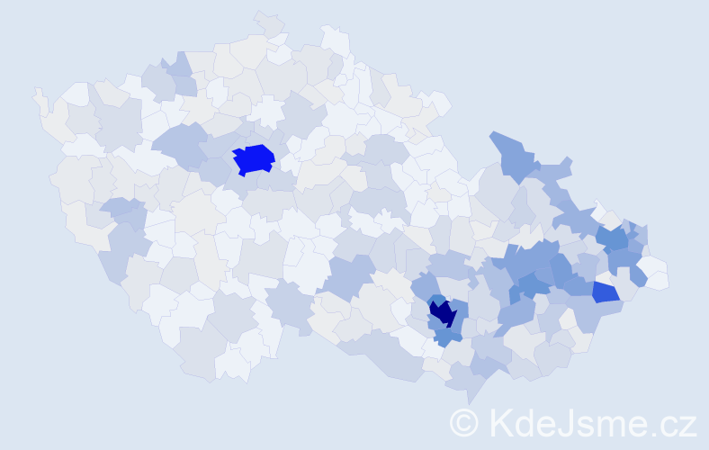 Příjmení: 'Koláček', počet výskytů 1511 v celé ČR