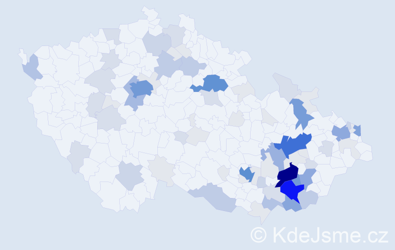 Příjmení: 'Melichárek', počet výskytů 293 v celé ČR