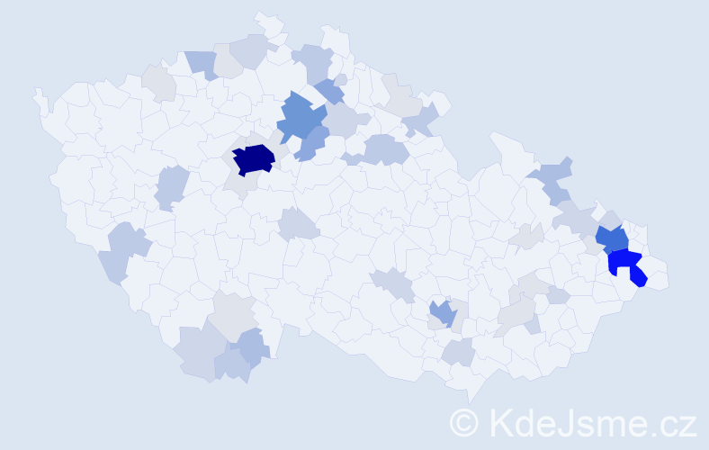 Příjmení: 'Halešová', počet výskytů 156 v celé ČR