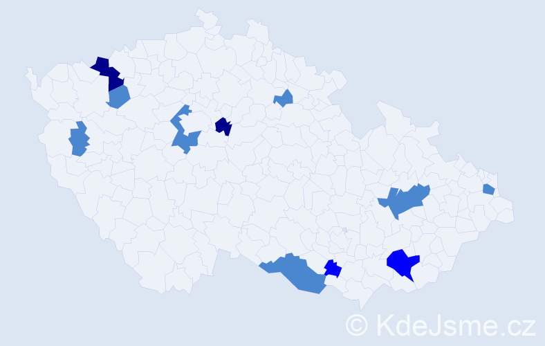 Příjmení: 'Geršiová', počet výskytů 17 v celé ČR