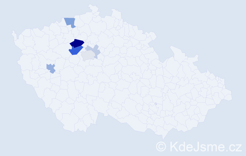 Příjmení: 'Kasner', počet výskytů 22 v celé ČR