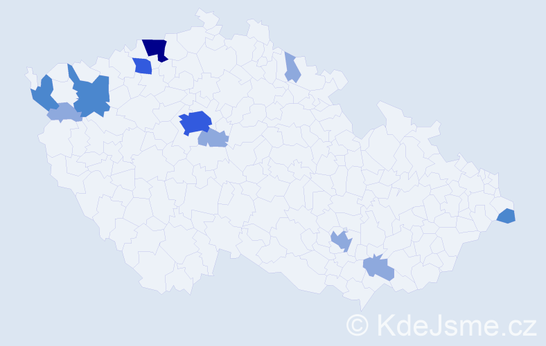 Příjmení: 'Maxim', počet výskytů 22 v celé ČR
