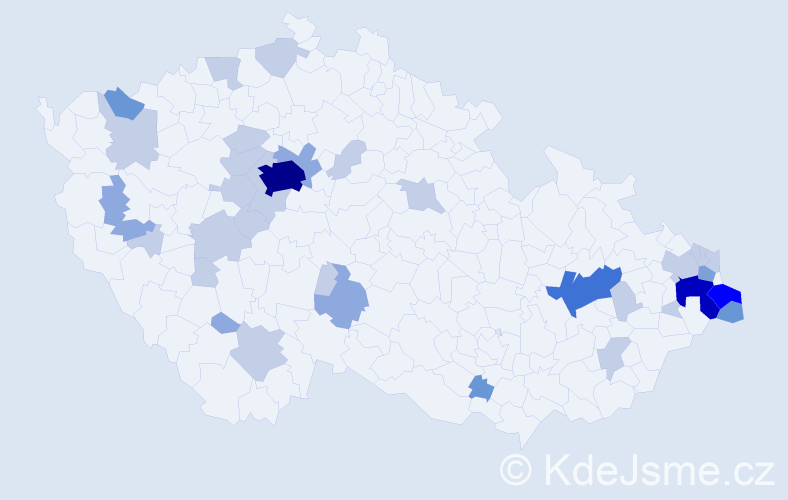Příjmení: 'Malik', počet výskytů 82 v celé ČR