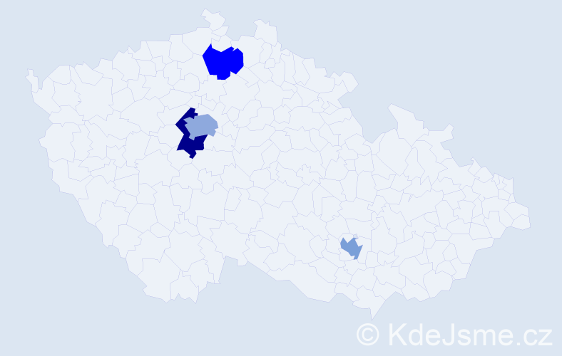 Příjmení: 'Chuchutová', počet výskytů 15 v celé ČR