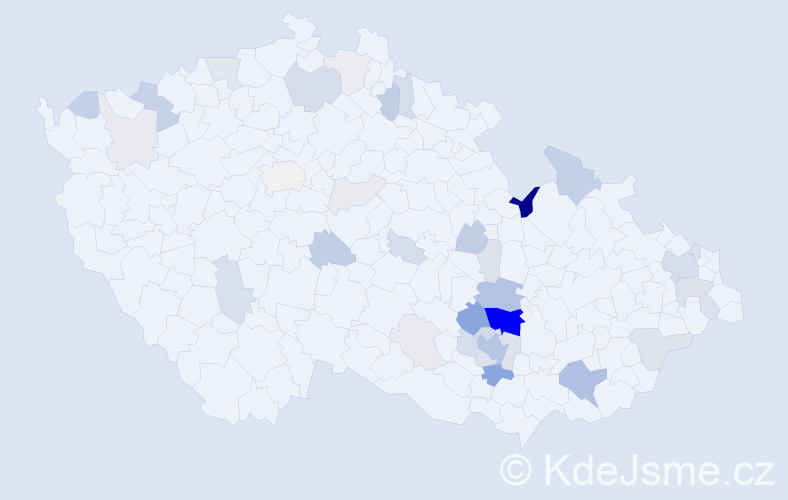 Příjmení: 'Čumová', počet výskytů 134 v celé ČR