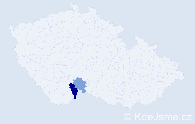 Příjmení: 'Stamec', počet výskytů 3 v celé ČR
