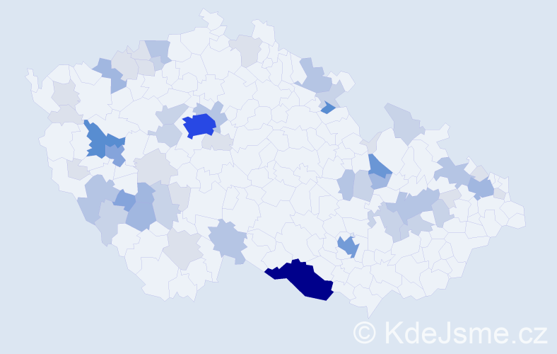 Příjmení: 'Herzig', počet výskytů 173 v celé ČR