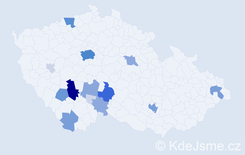 Příjmení: 'Holkup', počet výskytů 61 v celé ČR
