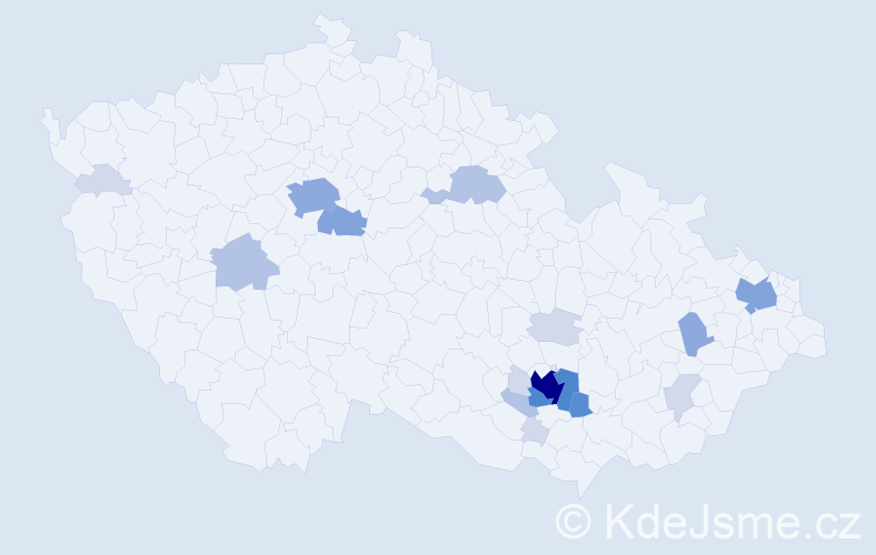 Příjmení: 'Auda', počet výskytů 56 v celé ČR