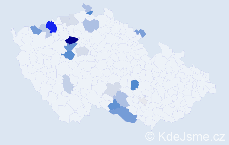 Příjmení: 'Krym', počet výskytů 64 v celé ČR