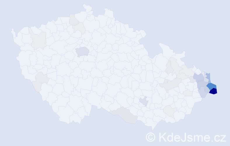 Příjmení: 'Kawulok', počet výskytů 272 v celé ČR