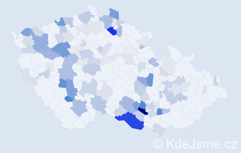 Příjmení: 'Leitner', počet výskytů 275 v celé ČR