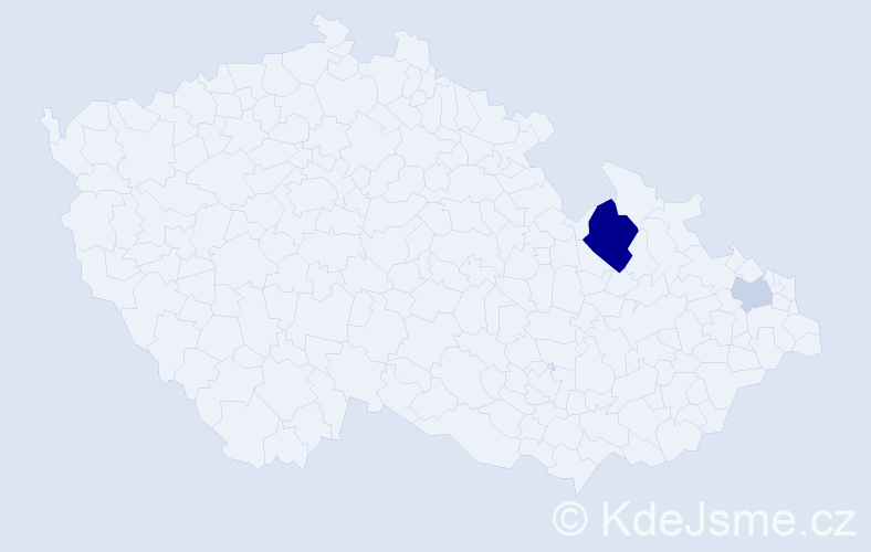 Příjmení: 'Brunec', počet výskytů 5 v celé ČR