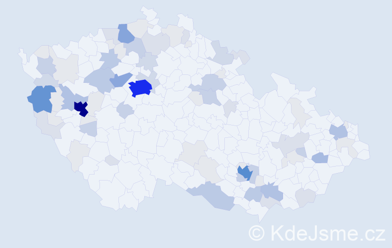 Příjmení: 'Kuchynková', počet výskytů 271 v celé ČR