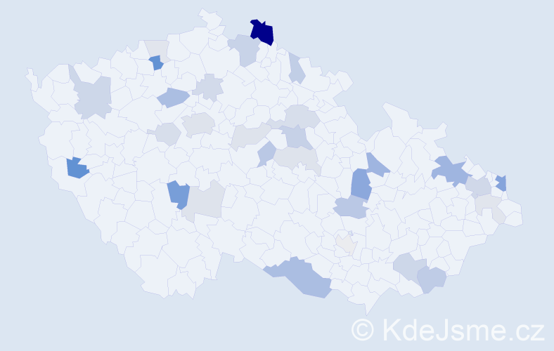 Příjmení: 'Krúpová', počet výskytů 77 v celé ČR
