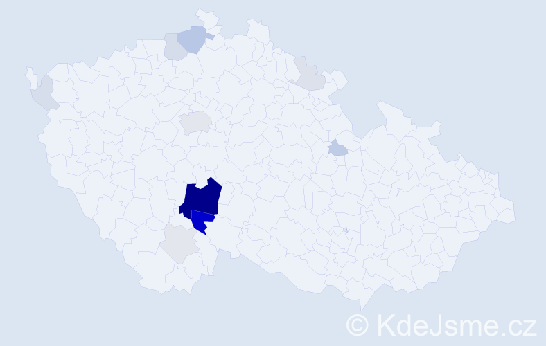 Příjmení: 'Jindová', počet výskytů 49 v celé ČR