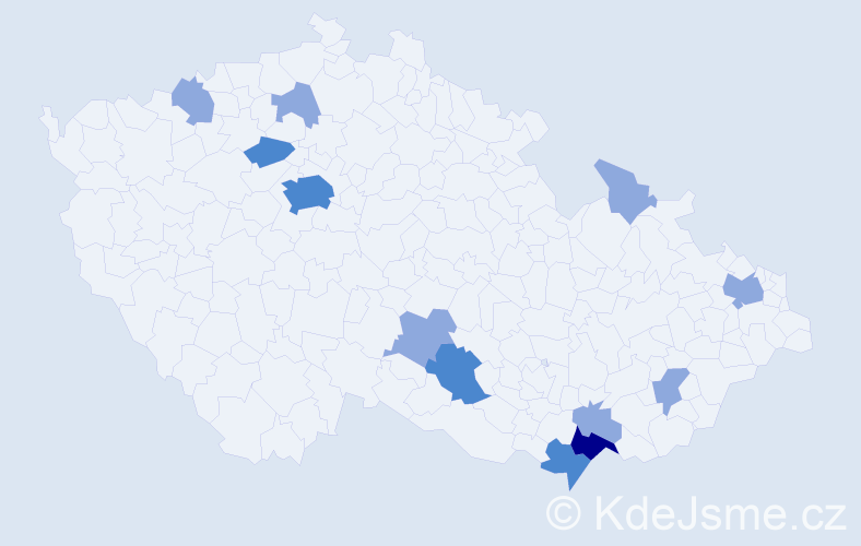 Příjmení: 'Barszczová', počet výskytů 20 v celé ČR