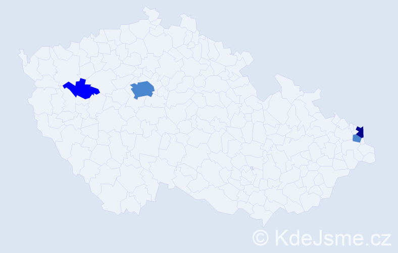 Příjmení: 'Rečičárová', počet výskytů 7 v celé ČR